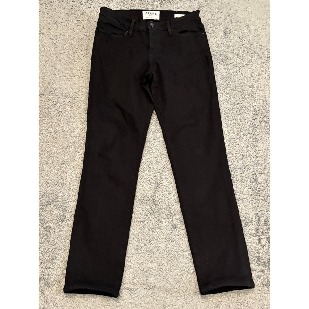 Frame Jeans Womens 26 Black Le High Skinny Film Noir Cotton Blend Mid Rise